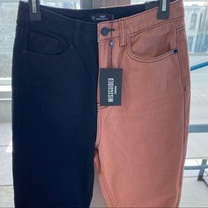 Black Riot Color Block Denim Mom Jeans Missguided